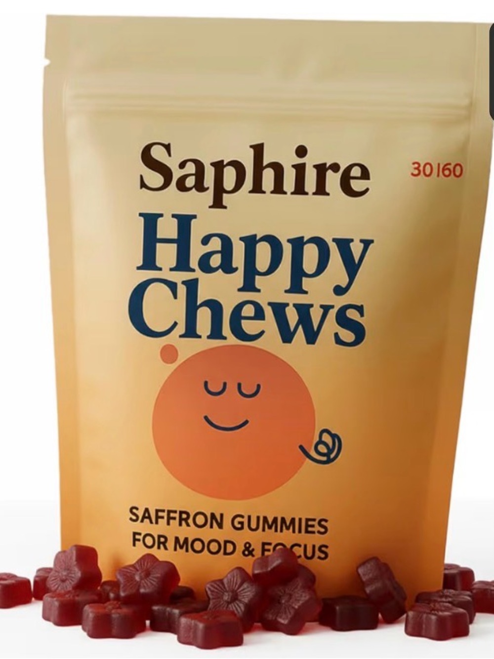 Saphire Happy Chews Saffron Gummies - Orange & Red